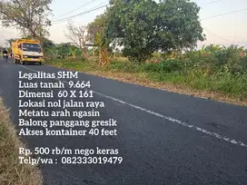 Tanah pinggir jalan raya metatu arah ngasin balong panggang