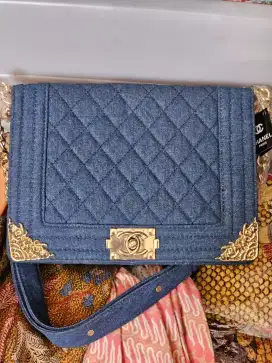 Tas selempang denim premium sale