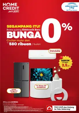 Kulkas Sharp Bunga Bisa 0% Hanya Di Electronic City Botani