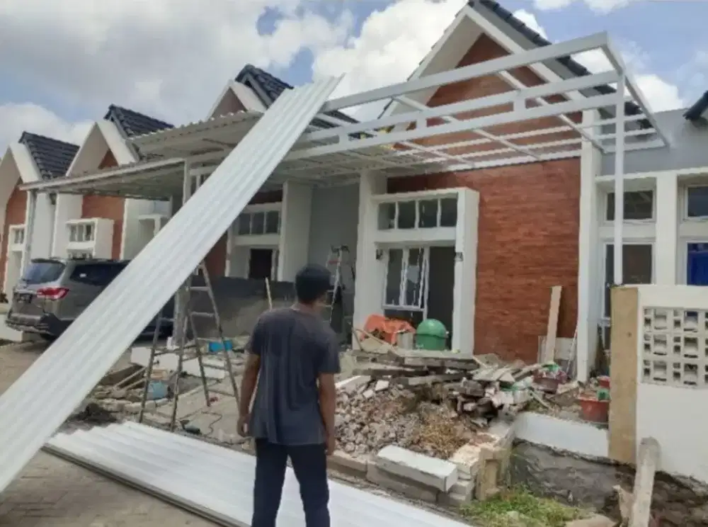 Pemasangan kanopi baja ringan sni promo