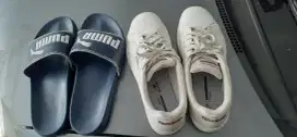 Sepatu reebok dan sandal puma