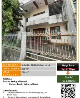 Dijual Rumah Taman Kedoya Permai