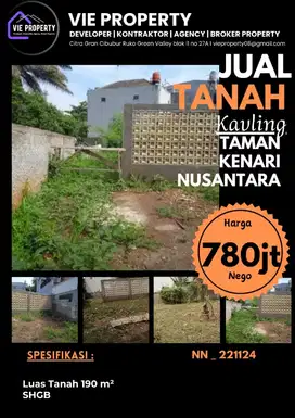 JUAL KAVLING TAMAN KENARI 700JT AN