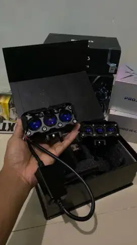 Mini laser mini projie lampu tembak sql 3 mata blue lens