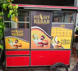 Gerobak kebab fullset tinggal jualan