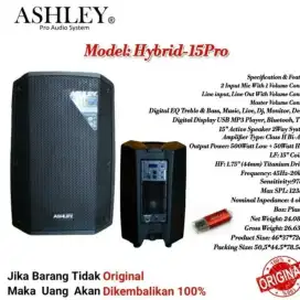 Speaker Aktif 15inch Ashley Hybrid 15 Pro terbaik 550watt