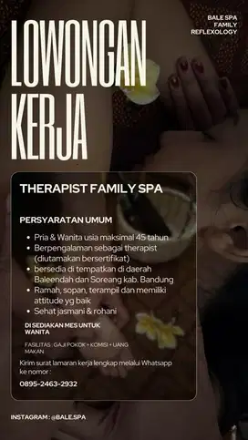 LOWONGAN KERJA THERAPIST