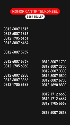 Nomor cantik kartu perdana simpati as loop telkomsel 4G 350rb-400rb