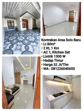 Kontrakan Area Solo Baru, Dekat Dr.Oen Solo Baru, Hadap Timur