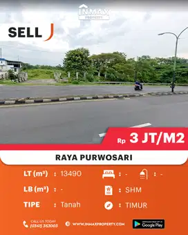 Tanah Luas Zona Merah Cocok Untuk Usaha, Lokasi Strategis 0 Jalan Raya