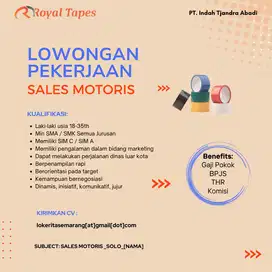 Sales Kanvaser / Motorist Lakban / OPP Tape