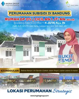 Rumah Subsidi Type dan Luas tanah terbesar di bandung dkt rancakek