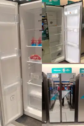 Segampang Itu Dapat free 1x cicilan Hisense Kulkas Side by Side Silver