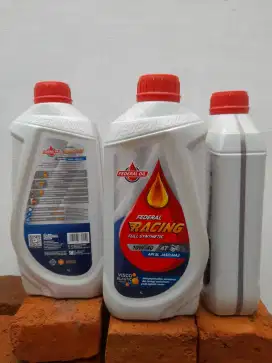 Dijual 3 botol oli mesin motor Federal Racing 10W-40, isi 1 Ltr/btl