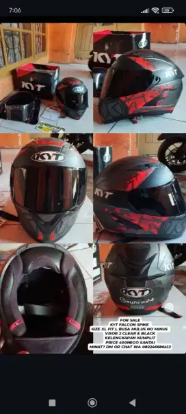 HELM FULLFACE KYT FALCON SPIKE RED