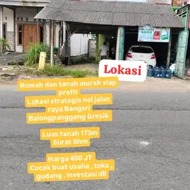 rumah toko murah lokasi nol jalan raya Bangsri Balongpanggang Gresik