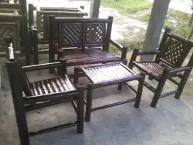 kursi bambu 1set siap antar