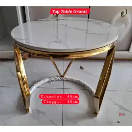 Meja Sudut Granit 45cm Meja Kecil Meja Etalase Side Table Meja Kopi