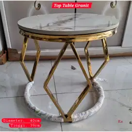 Meja Sudut Granit 40cm Meja Kopi Coffee table meja kecil side table