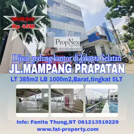 Murah Dijual/disewakan gedung di Jl Mampang Prapatan Raya,JakSel LT 38