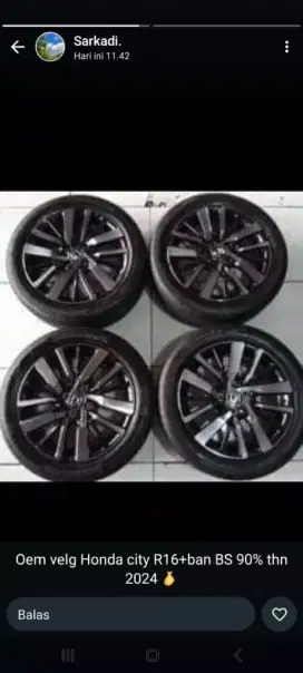 VELG honda jazz rs ring 16sama ban