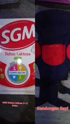 Gendongan Bayi + Susu SGM bebas Laktosa 0-12 bulan