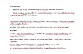 Info Loker Social Media / Content Creator