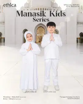 Baju Manasik Anak |MANASIK KIDS SERIES BY ETHICA| WHITE|CANTIK ELEGAN