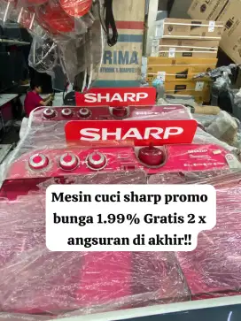 Kredit mesin cuci brand Sharp promo bunga 0% Bisa tanpa dp !!