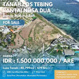 Dijual Tanah Murah Pinggir Tebing Lokasi Pantai Nusa Dua