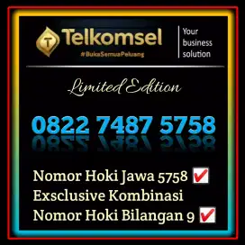 Nomor Cantik double hoki spesial 5758 kombinasi bilangan 9 Telkomsel