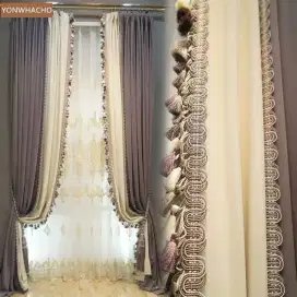 Jual tirai jendela gordyn hordeng gorden wallpaper dinding rollblind v
