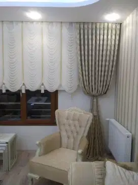 Jual tirai jendela gordyn hordeng gorden wallpaper dinding rollblind v