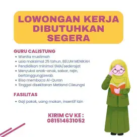 Lowongan guru calistung