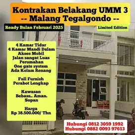 SEWA RUMAH KAMAR MANDI DALAM 4 KAMAR MALANG