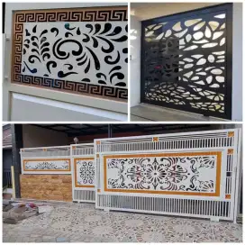 Pagar plat cutting motif