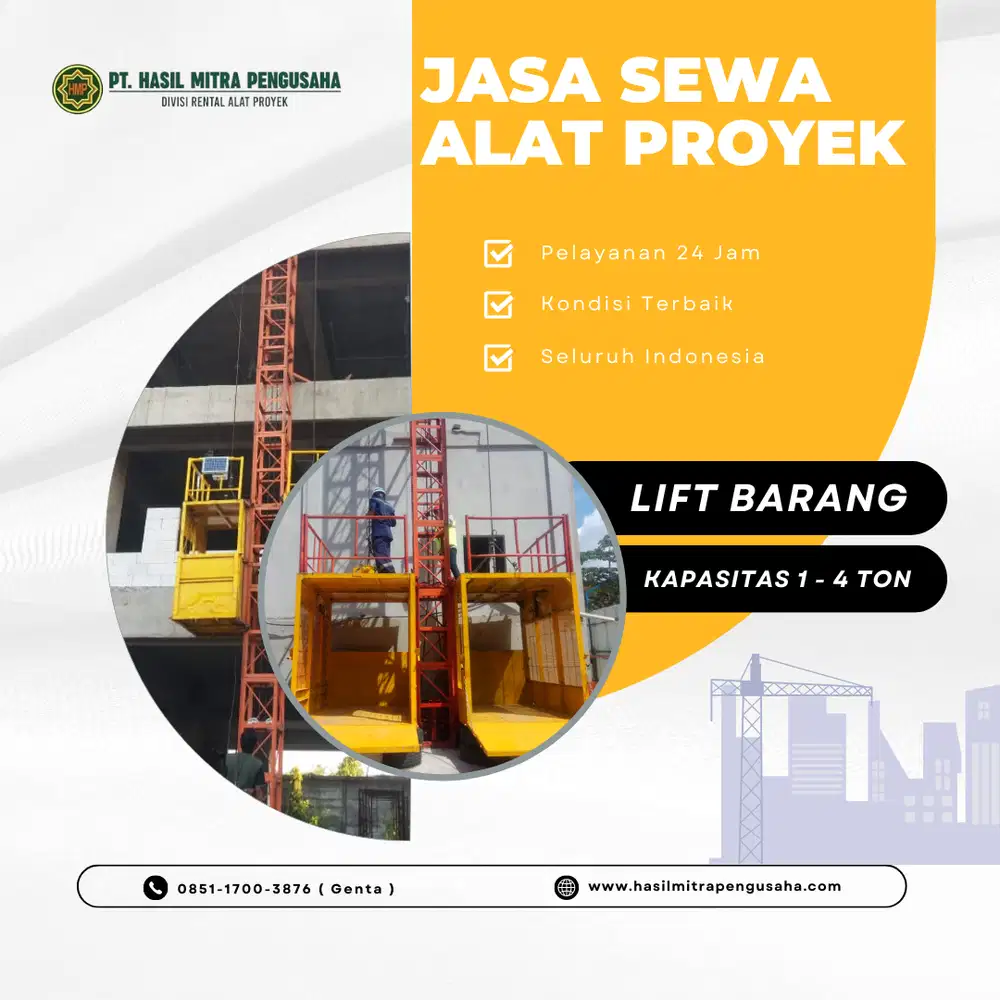 Lift barang / Cargo Lift Pasuruan | Kapasitas 1 - 4 ton