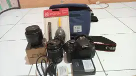 Camera Canon 600d + 2 Lensa (Paket Hunting Lengkap)