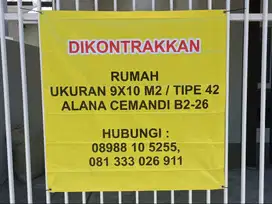 DIKONTRAKKAN RUMAH BARU ALANA CEMANDI FULL KANOPI UKURAN 90M