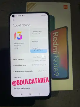 Redmi Note 9 mulus komplit