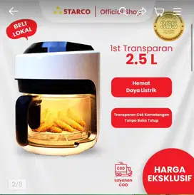 Air Fryer Kaca Starco | Goreng tanpa minyak | airfryer kaca