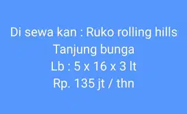 Disewakan Ruko 3 lantai di Rolling Hills Makassar