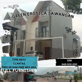 Rumah 3 Lantai FULL FURNISHED DP 0 Free All in Sawangan bojongsari