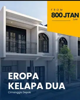 Rumah cluster minimalis eropa akses UI kelapa dua Depok