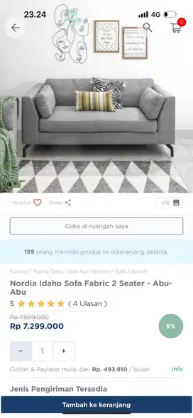 dijual cepat sofa informa nordia idaho abu abu