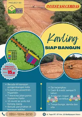 Tanah kapling siap bangun di jalan tepo km10