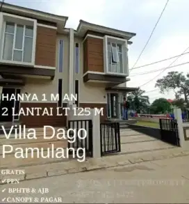 Rumah Tanah Besar di Vila Dago Pamulang Free BPHTB ajb BBN