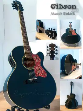 Gitar akustik elektrik Gibson hitam