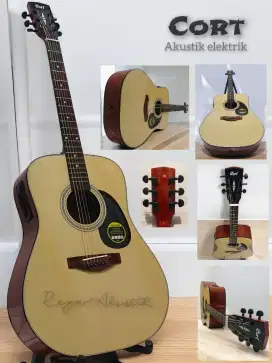 Gitar akustik elektrik cort natural