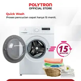 CREDIT MESIN CUCI FRONT LOADING POLYTRON 8KG